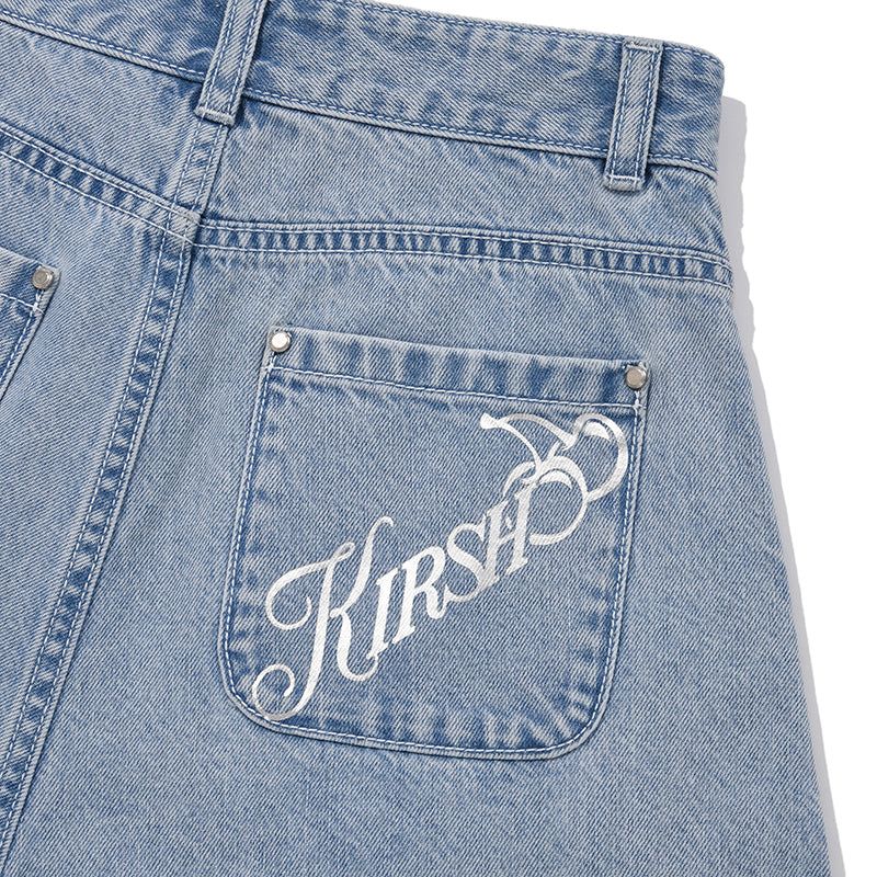 FLARE SHORT DENIM PANTS [BLUE]