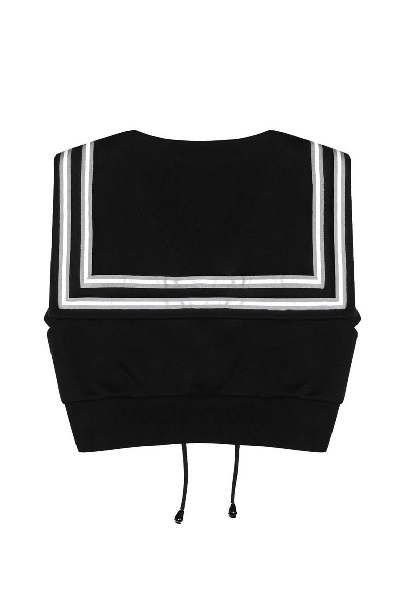 RIBBON SAILOR VEST (BLACK)