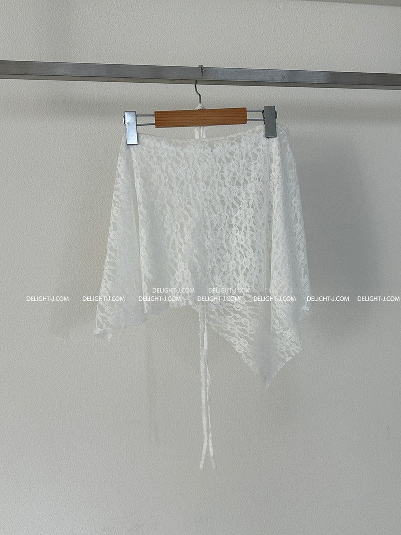 Layered see-through lace wrap skirt
