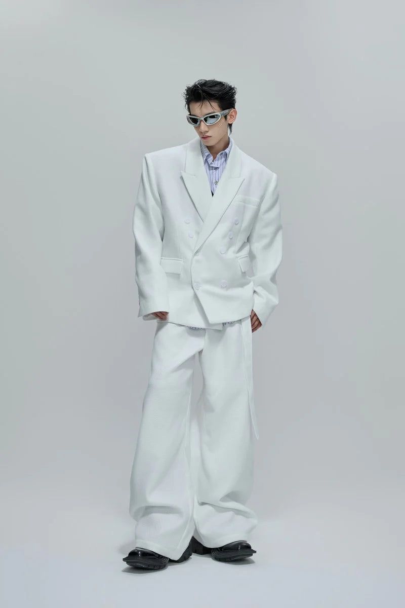 Waffle Textured Pearl Trousers