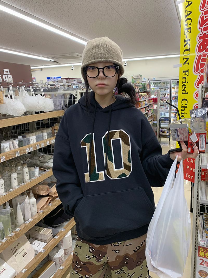 CAMO FLEECE PATCH HOOD (4C)