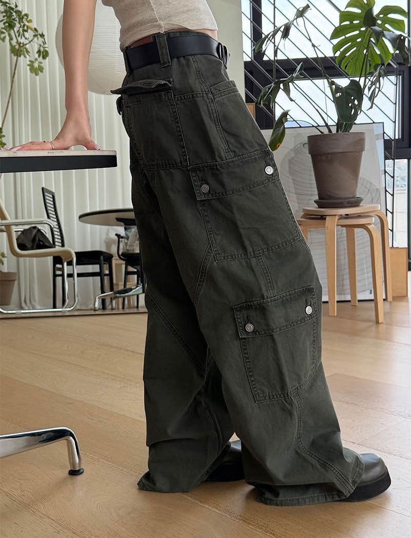 Wide flare cargo pants(2color)