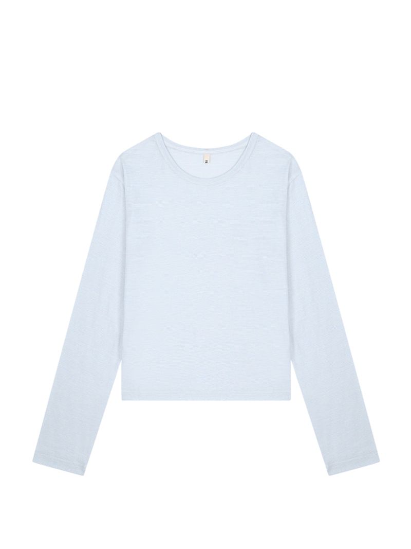 PADD（パード）の「ソフトストライプTシャツ (スカイ)（トップス）」