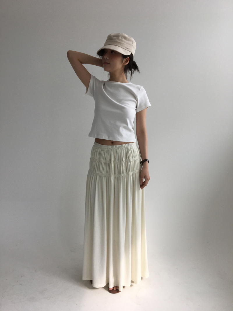 Sor Shirred Long Skirt (4color)