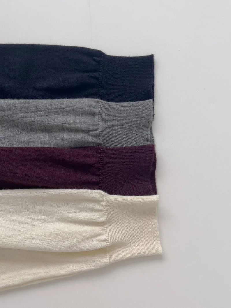 [wool50%] Danny Deep V-Neck Over Fit Knit