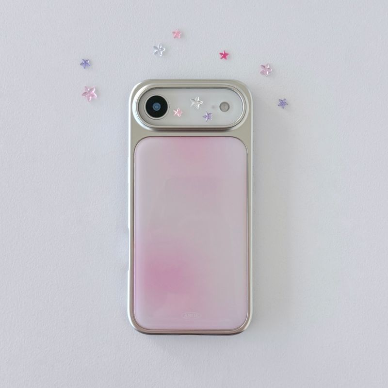 PINK BLUR Silver Epoxy Case