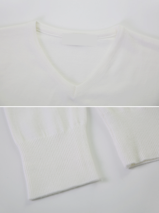 Standard Crop V-neck Knit (12color)