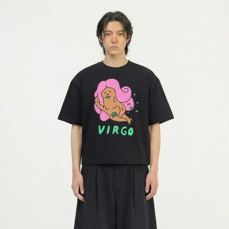 Peanut Stain（ピーナッツ ステイン）の「PEANUT STAIN - ワッツユアサインゾディアックヴィルゴボクシーTシャツ（トップス）」