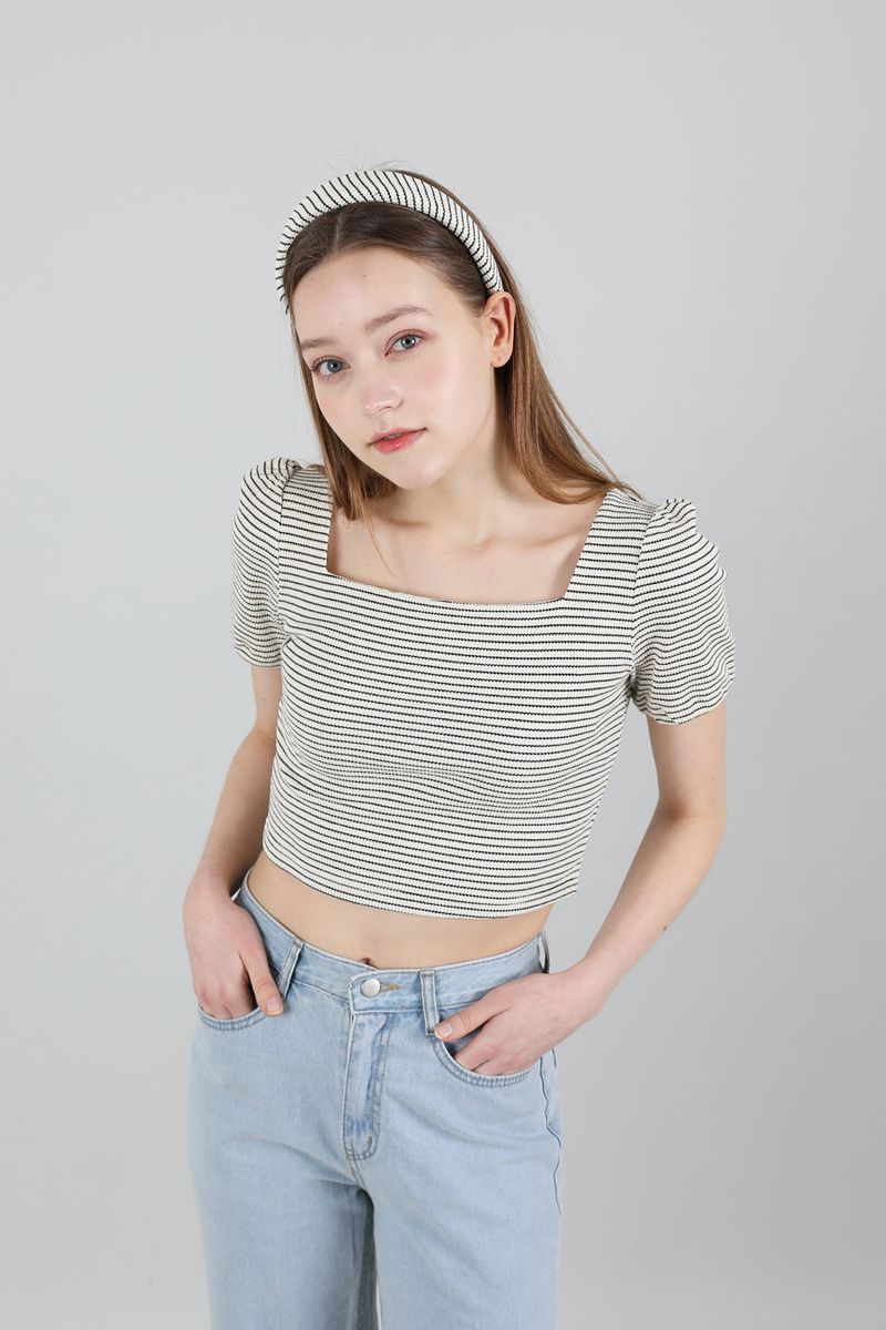Stripe Puff T-shirt Ivory