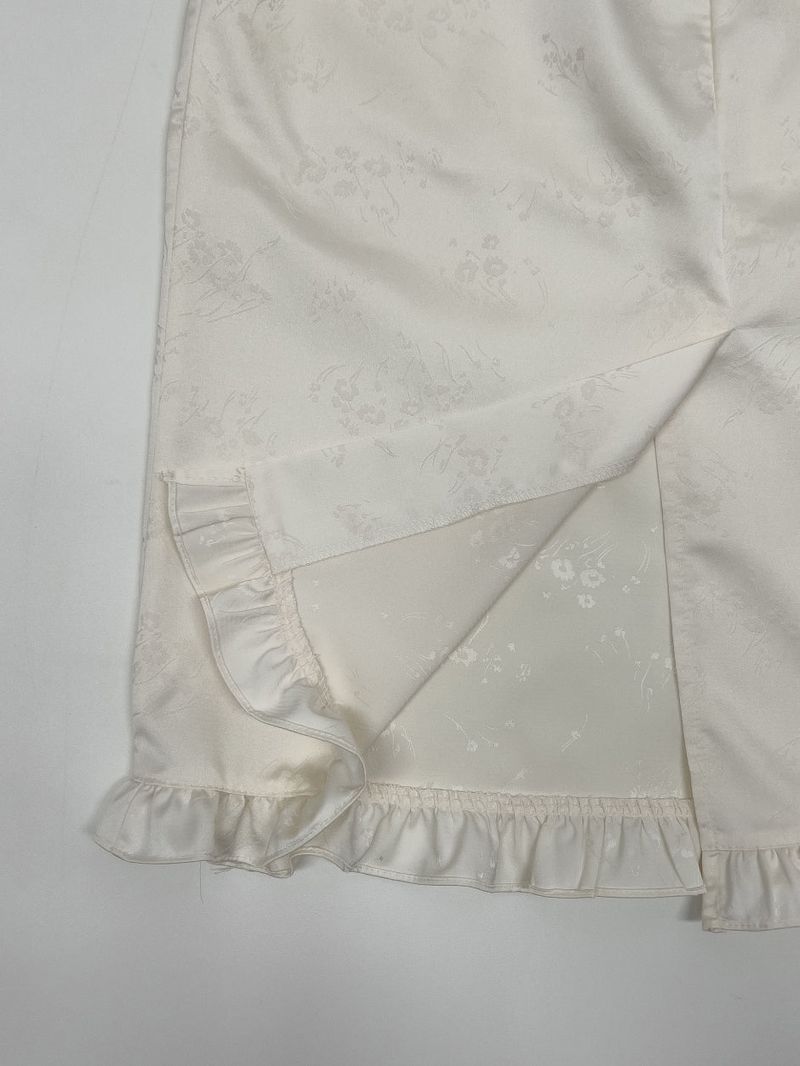 Jacquard satin midi skirt