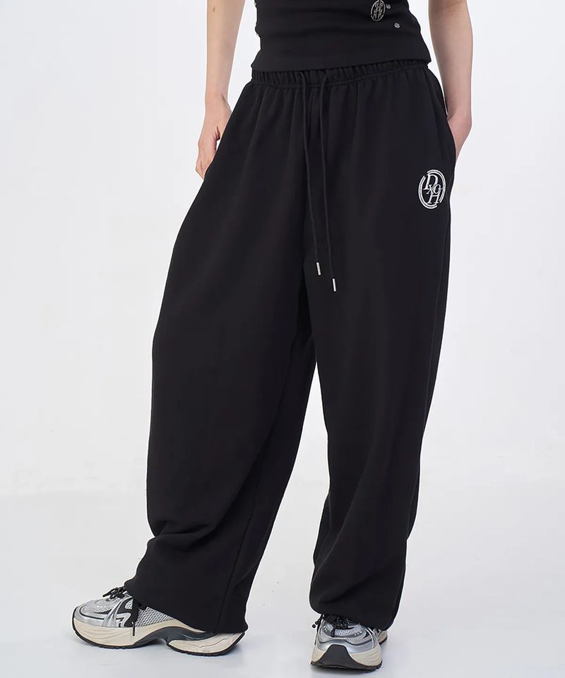 DOUBLE LINE STACK LOGO WIDE JOGGER SWEAT PANTS