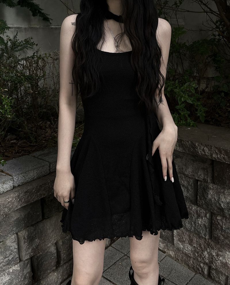 flared scarf mini dress (2color)