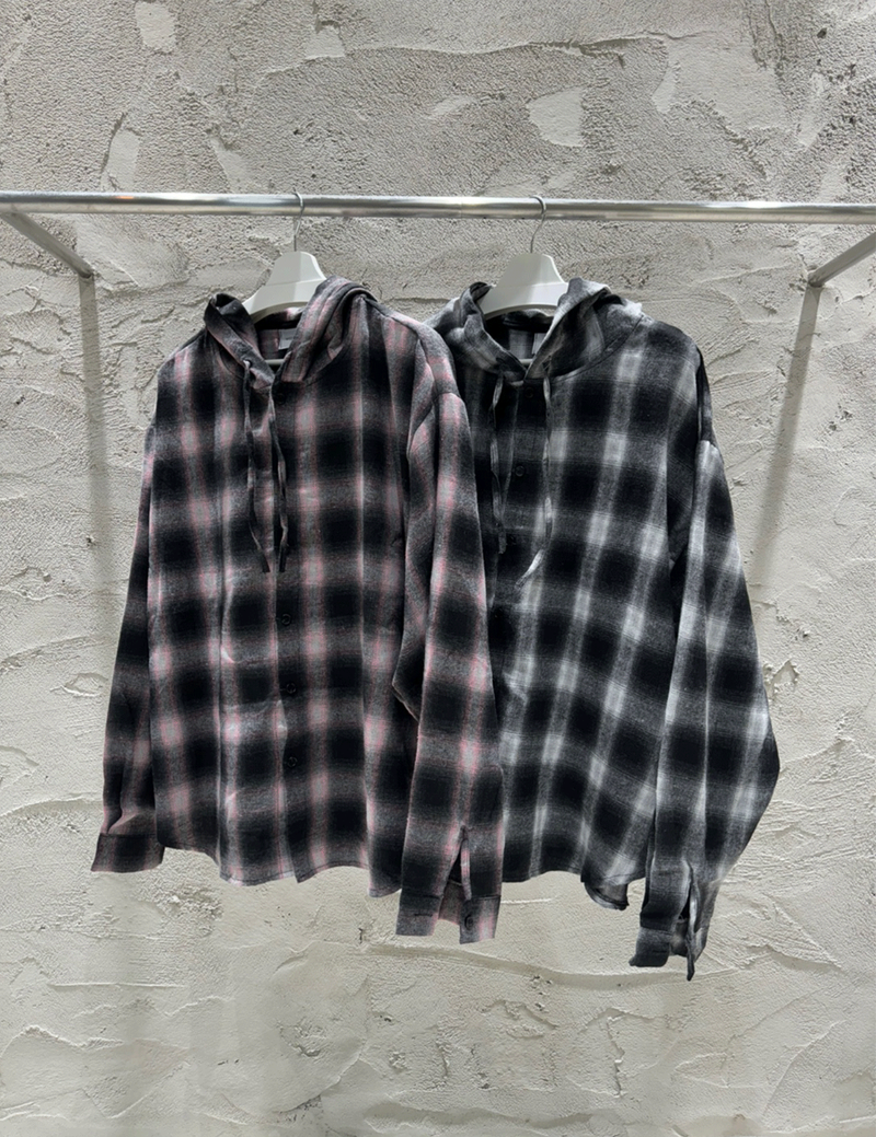 shea hooded checkered shirt