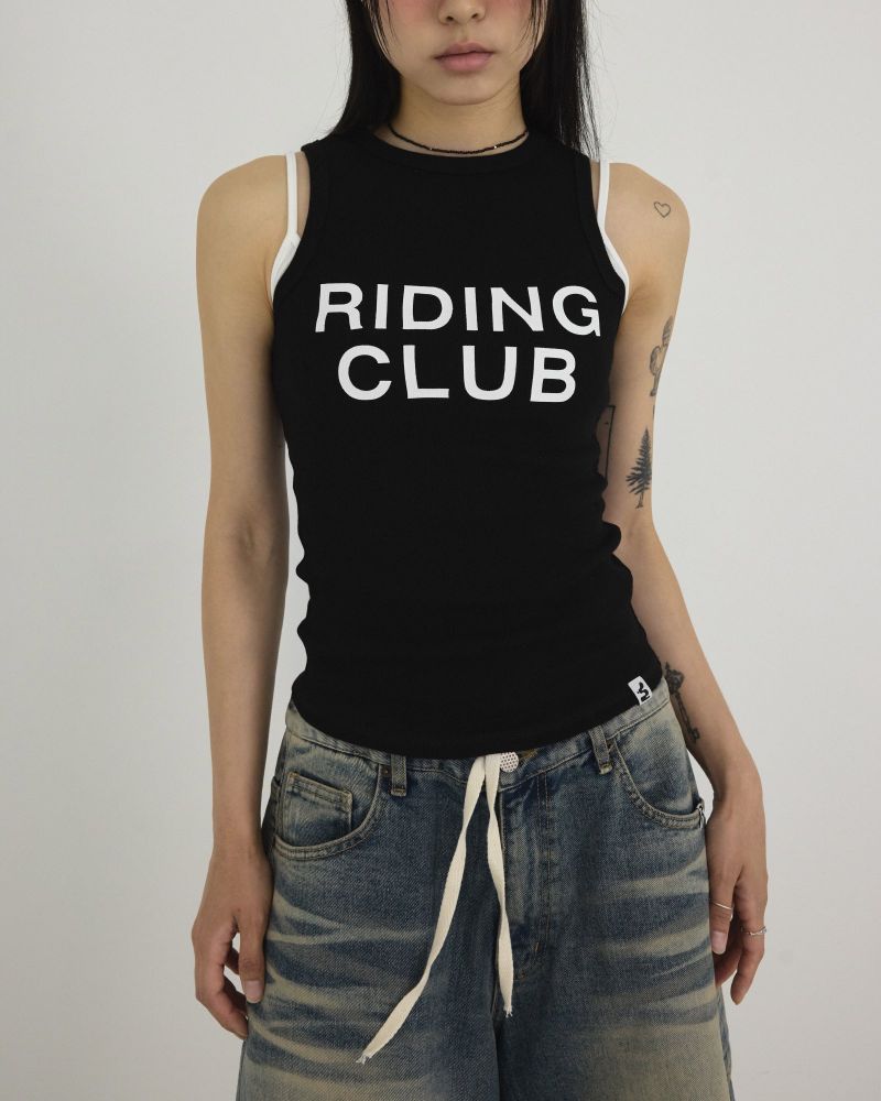 MIYHOO(ミワイフ)の「RIDING CLUB SLEEVELESS ( BLACK )(Tops)」
