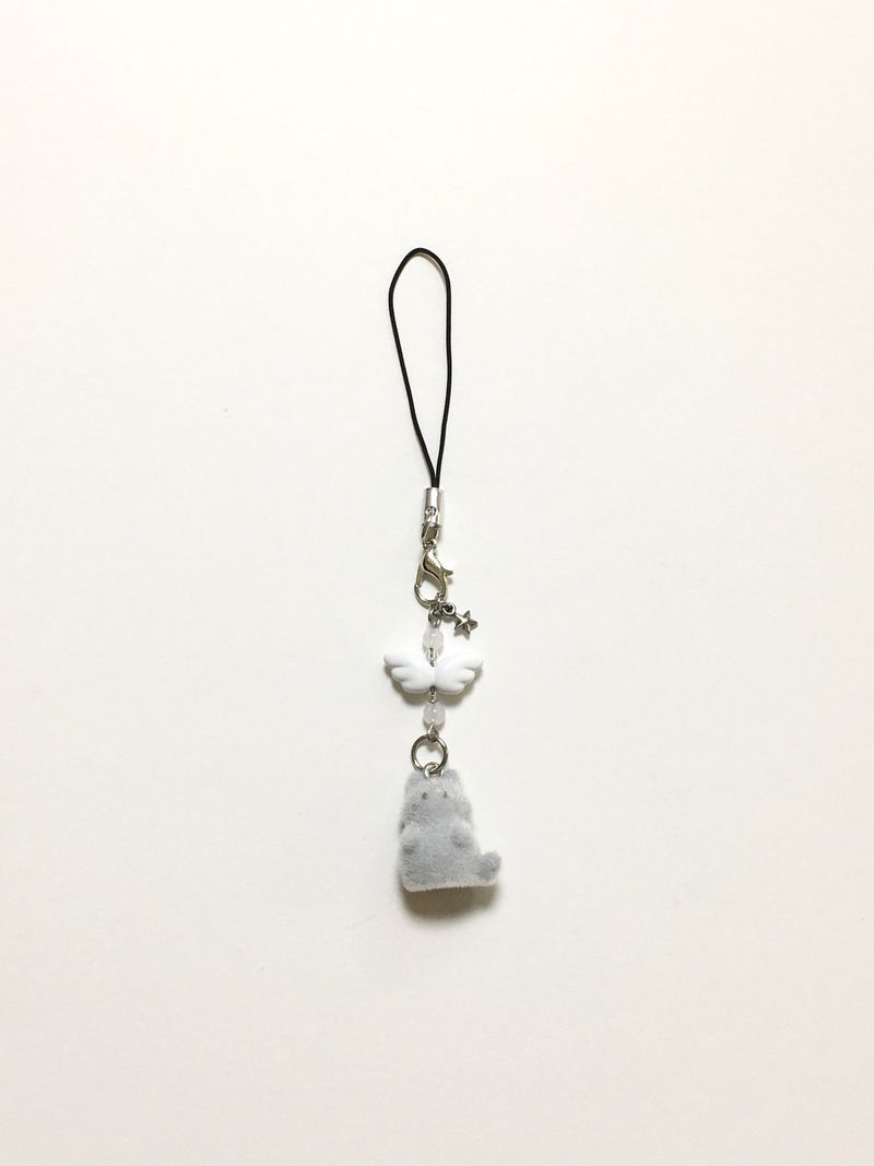 Angel cat keyring