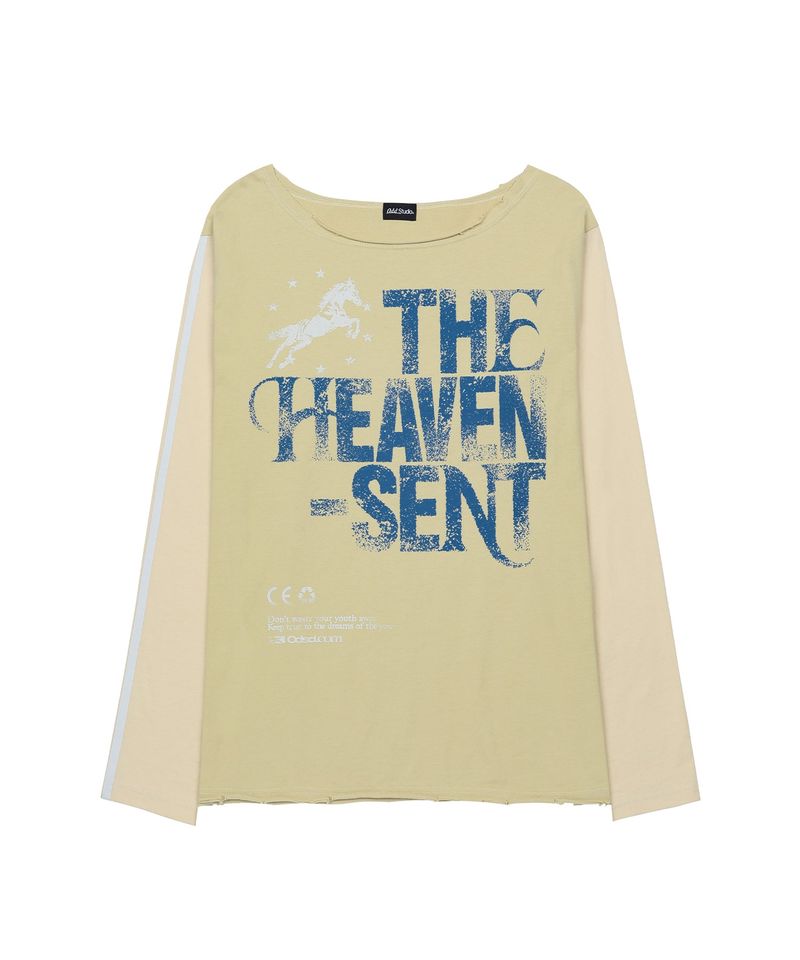 ODDSTUDIO（オッドスタジオ）の「Heaven Sent Vintage Off-Shoulder Raglan Long Sleeve - MUSTARD（Tops）」