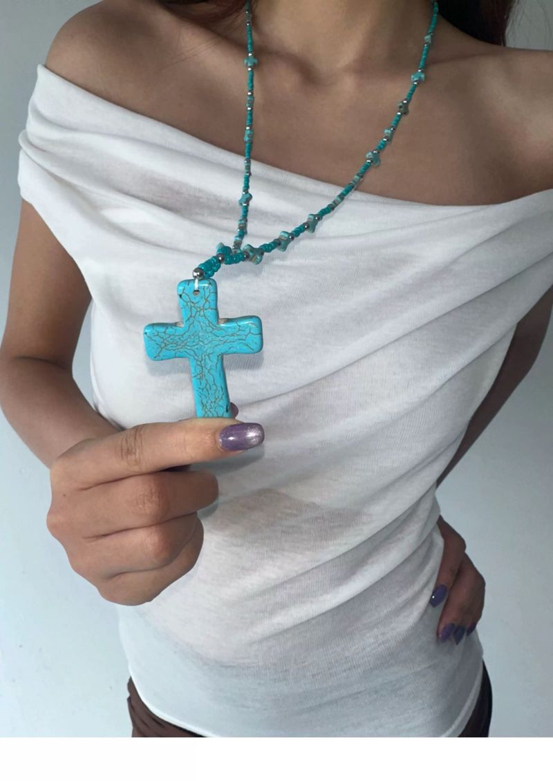 House of haus（ハウス オブ ハウス）の「Terquoise cross long necklace（Accessories）」