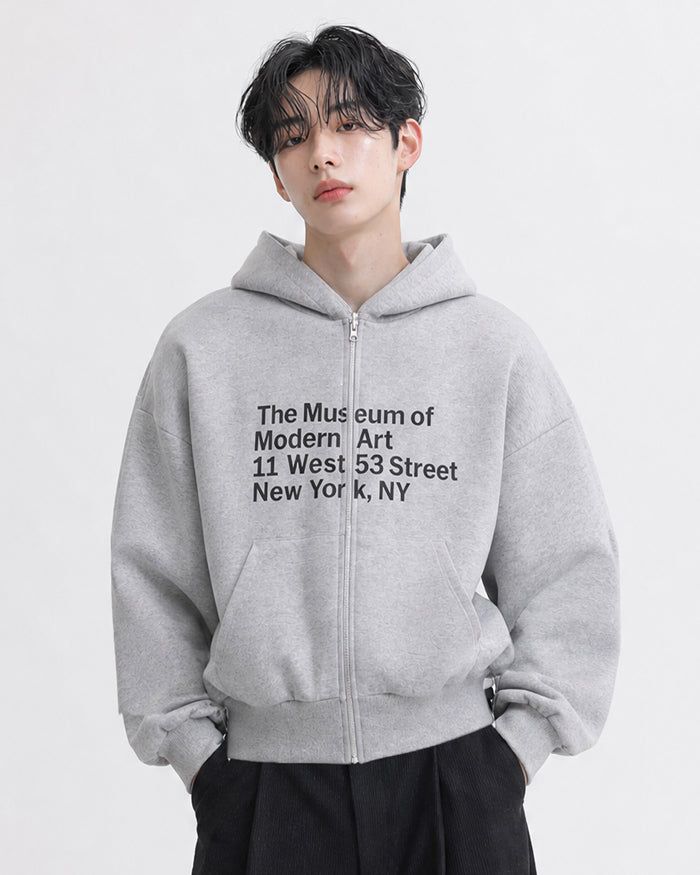 (UNISEX) Museum Bonded Hood Zip-Up