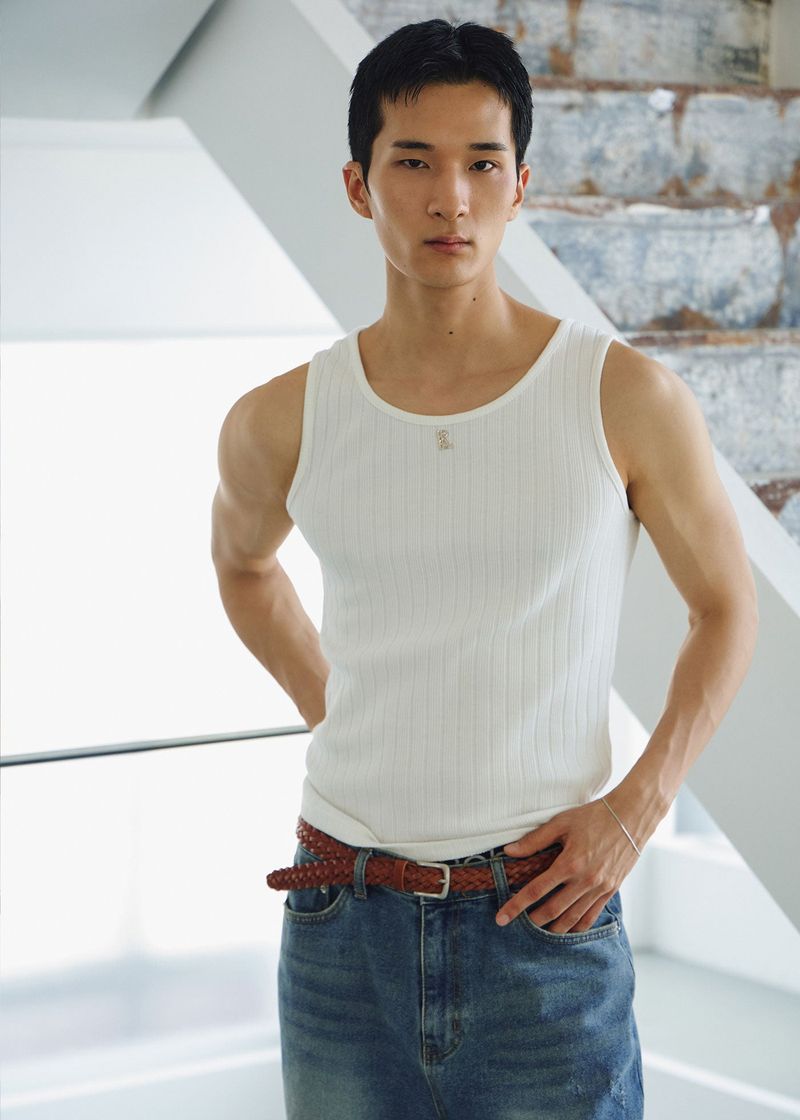 LAURANTSEOUL（ローラントソウル）の「High ribbed logo sleeveless(Ivory)（Tops）」