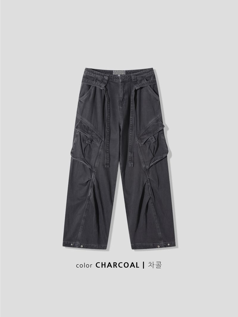 LMN Maison Belted Pintuck Cargo Pants (3 colors)