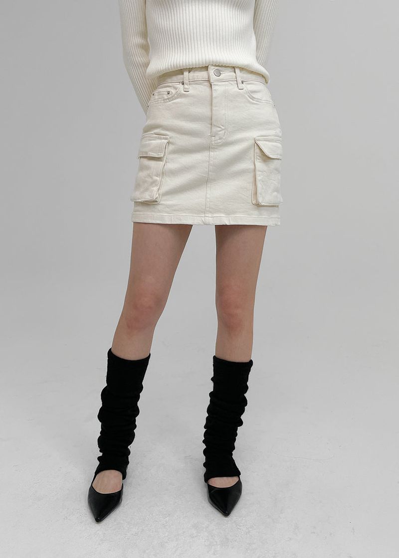 [MADE] Conner Solid Cargo Cotton Skirt