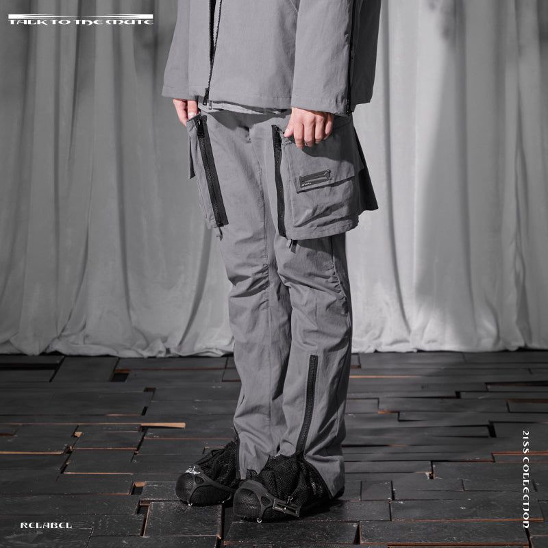 RELABEL（リレーベル）の「RELABEL Straight-Leg Work Pants with Unconventional Design, Multiple Zippers, and Detachable Large Pockets（Pants）」
