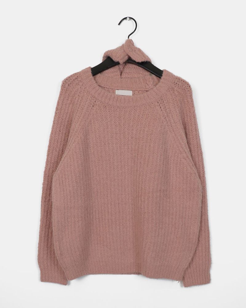 Beto Wool Loose Fit Round Knit Set