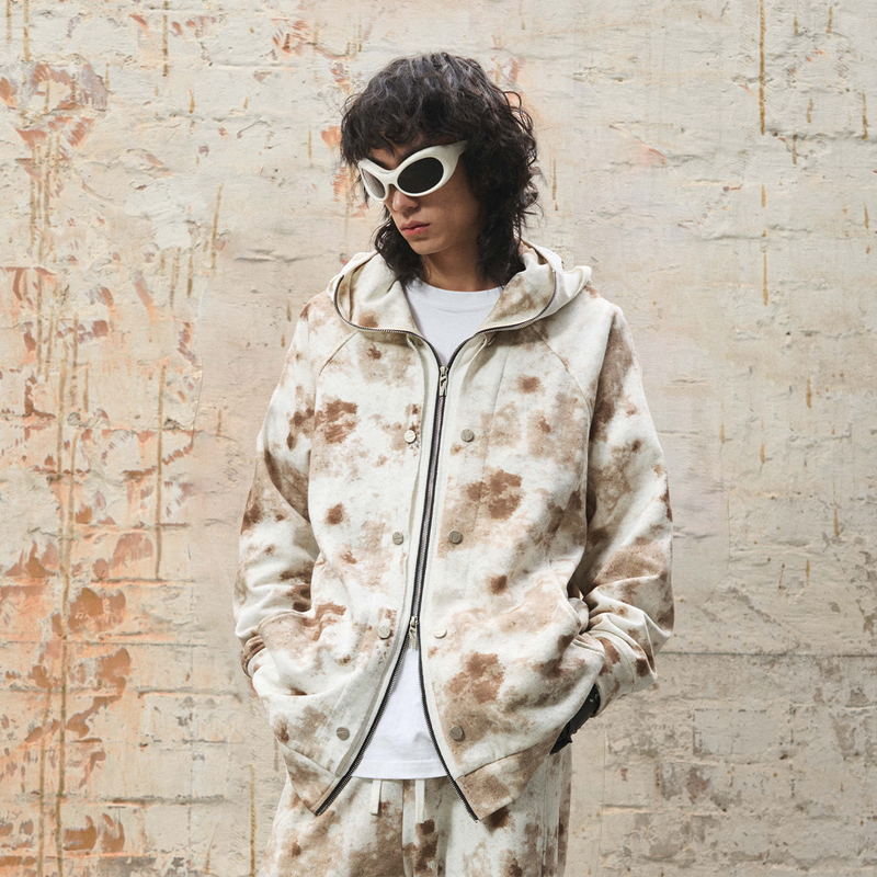 RELABEL（リレーベル）の「2510SWEAT_RELABEL 24SS ‘Station Mud Dye’ Dirt Wash Cement Dye Detachable Double Hooded Loose Sweatshirt（Tops）」