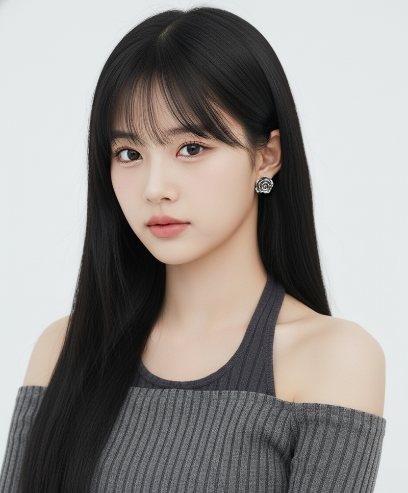 [IVE Yujin Piercing] Metal Rose Piercing - Silver Color