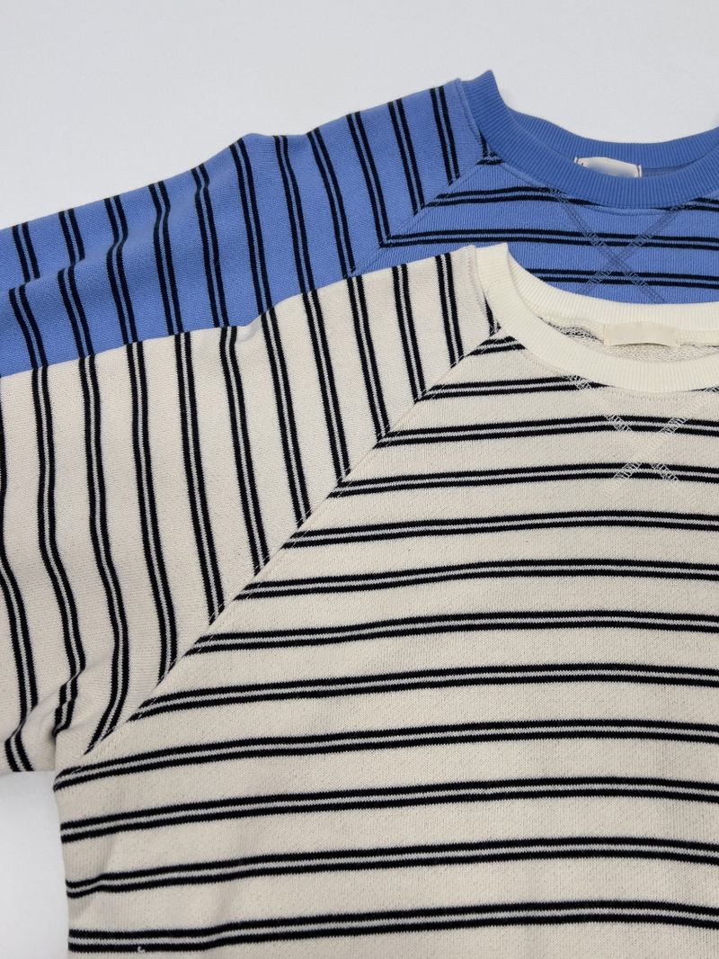 Stripe Raglan Loose Fit Sweatshirt