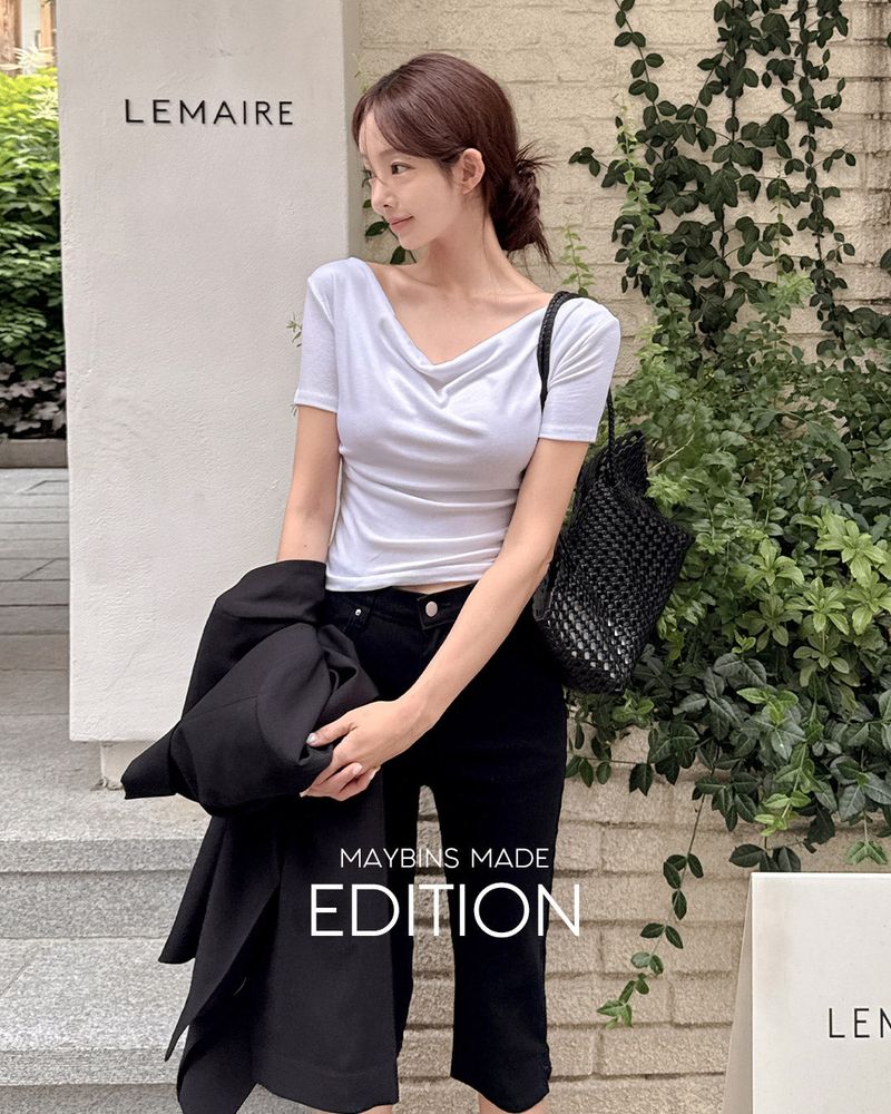 MAYBINS（メイビンス）の「[MADE] Ellora drape shirring T‑shirt（Tops）」