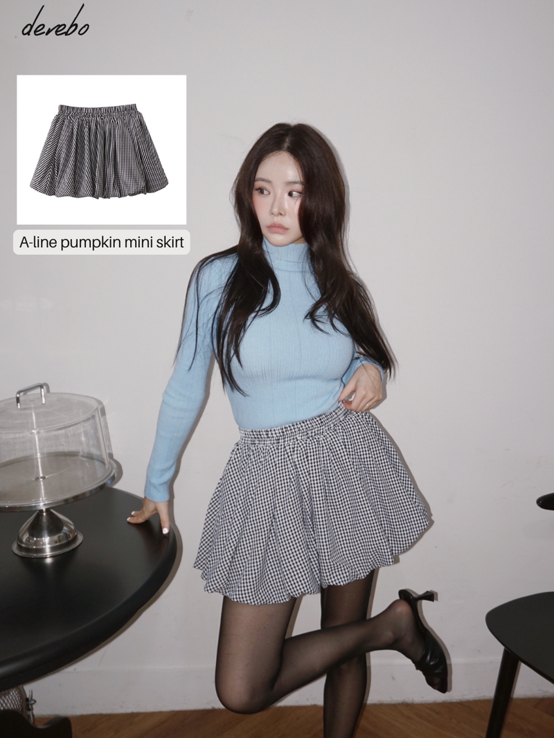 A-line pumpkin pocket mini skirt