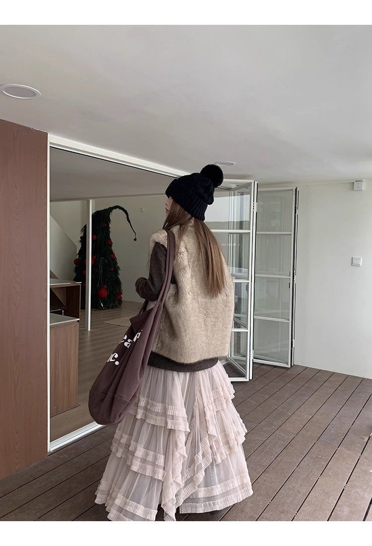 Cocoa cancan long frill skirt