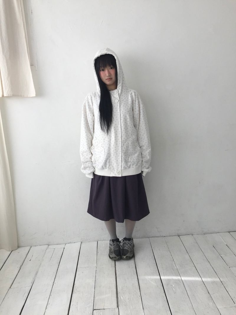 ボタンフラワーフードジップアップ