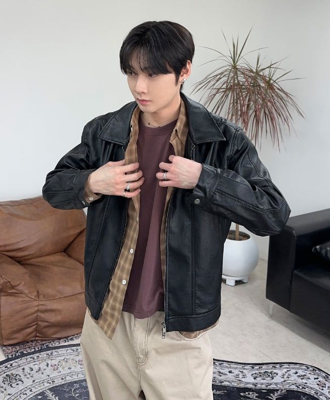 Mayden Crop Leather Jacket