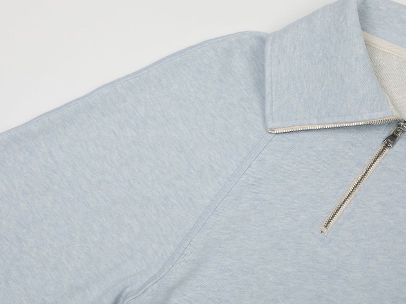 COMFORT DIAGONAL ZIP SWEATSHIRTS (LIGHT BLUE)