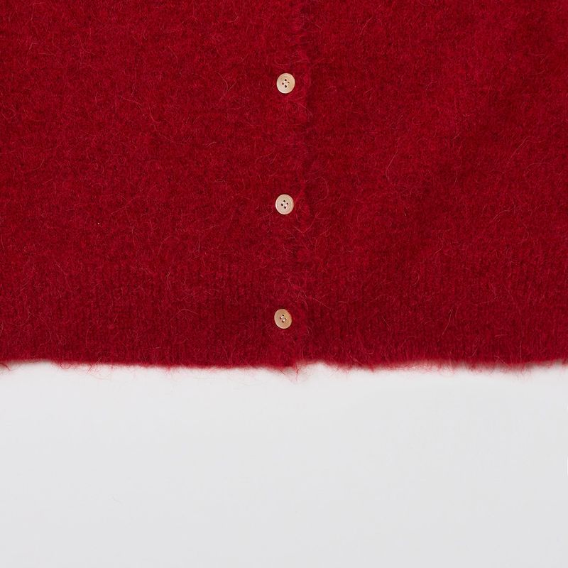 CLASSIC BUTTON CARDIGAN RED