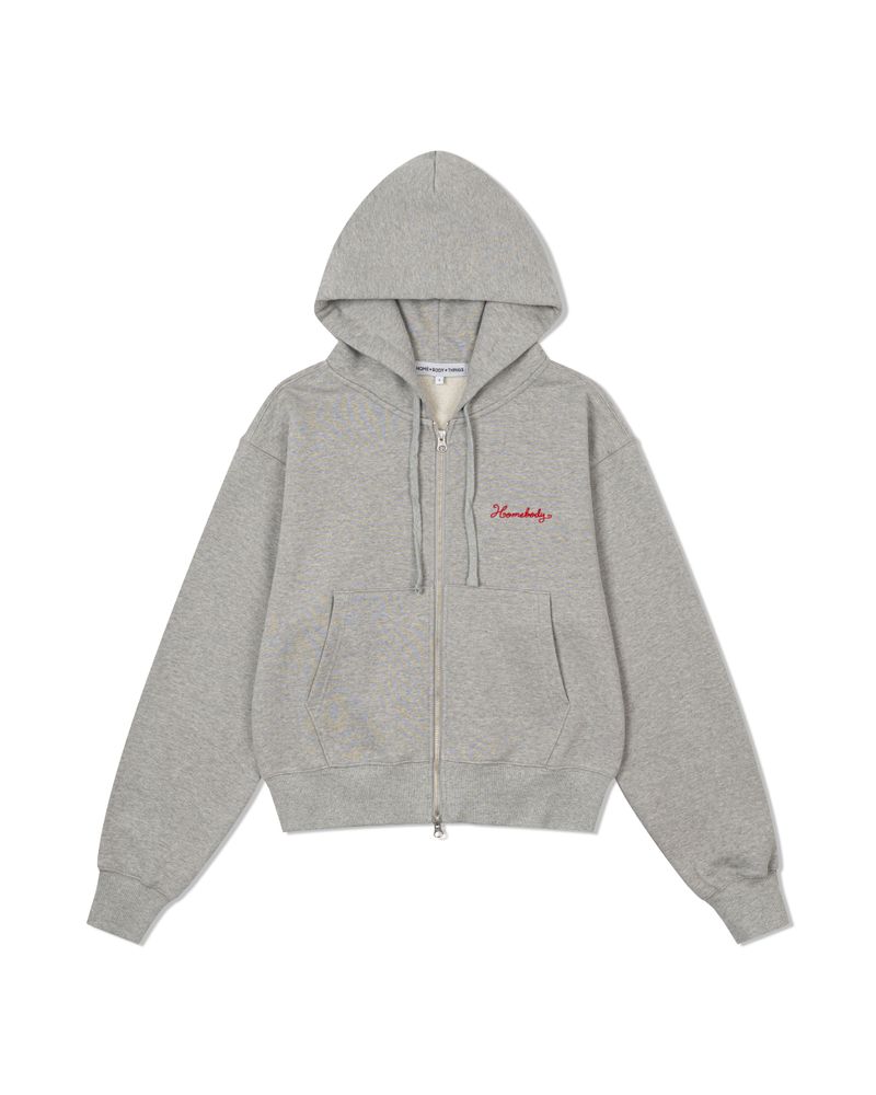 Two Way Heavy Cotton Zip Hoodie (GRAY)