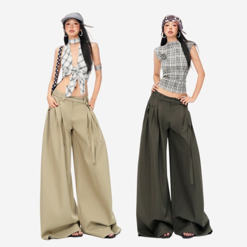 La mode MAQI（ラ モード マキ）の「タイディテールパドルワイドレッグパンツ（パンツ）」