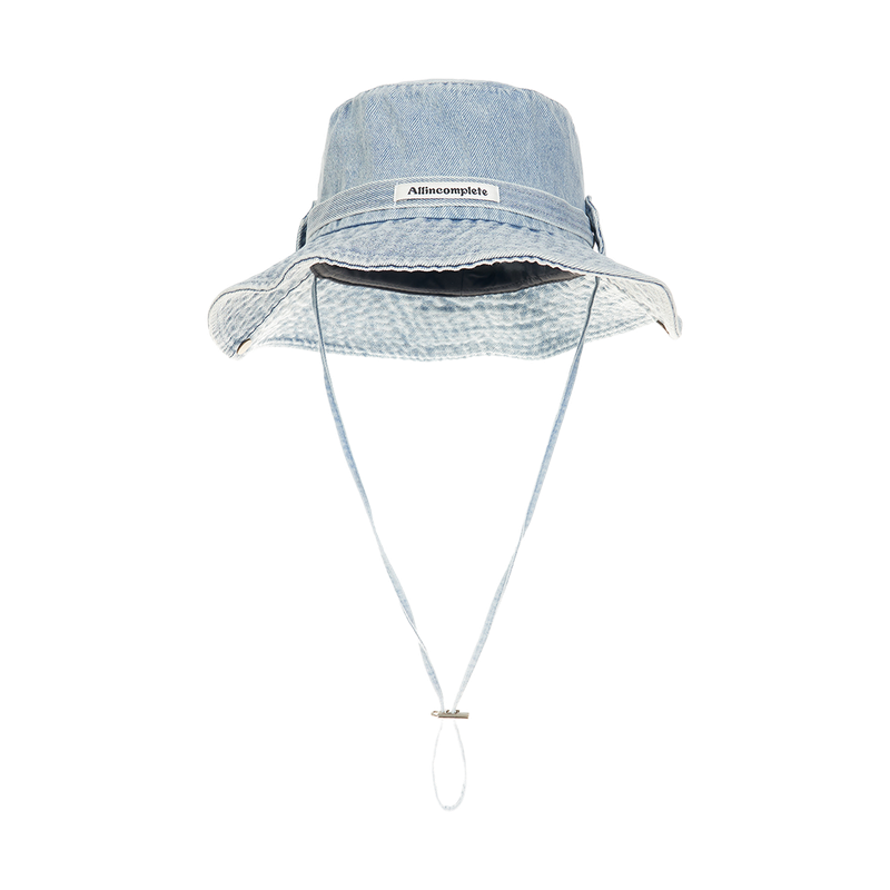 ベルトデニム ウォッシュドサファリハット (Light Blue Denim )