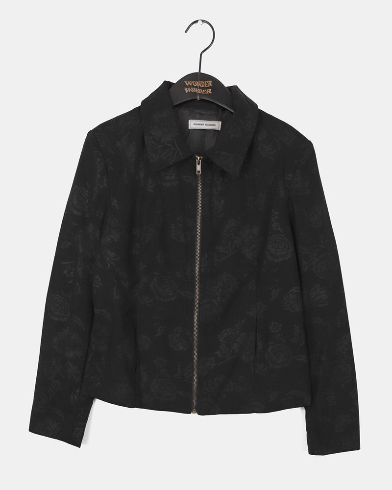 [MADE] Goats Vintage Rose Jacquard Suede Zip-Up Jacket