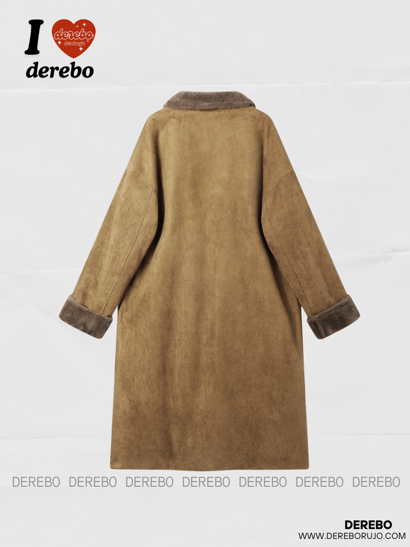 Modern Warm Suede Mustang Long Coat