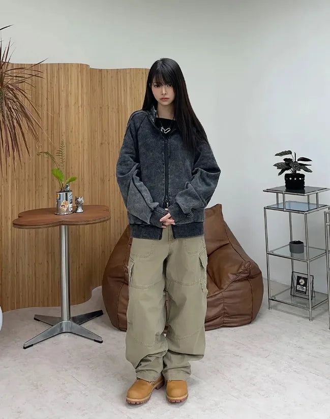 Lupe Track Pigment Zip-Up