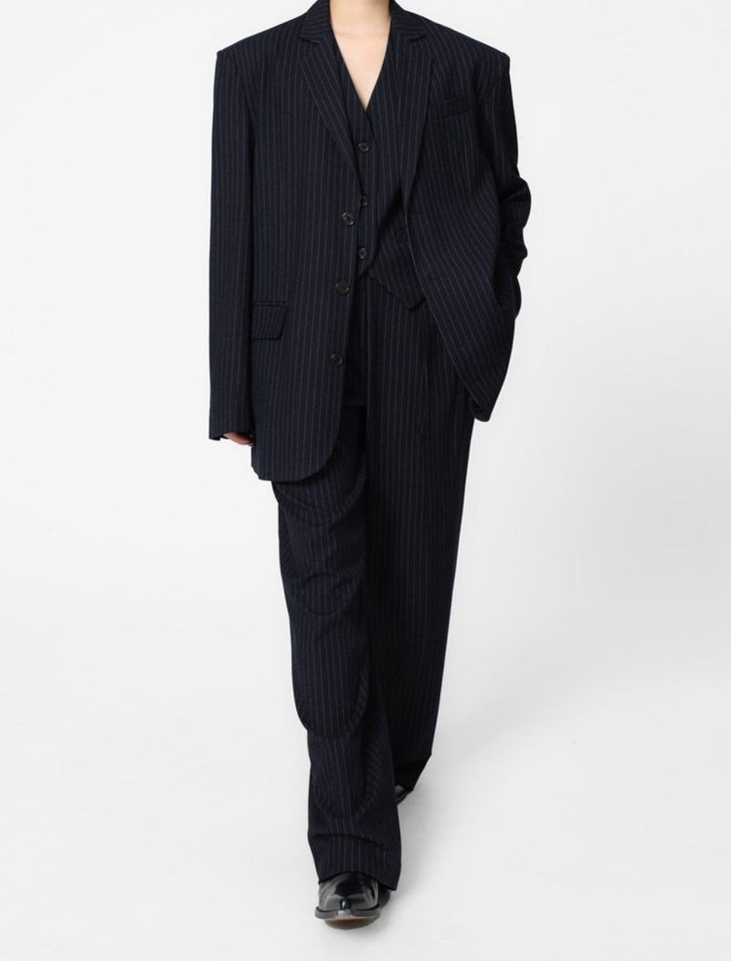 PAPERMOON PIN STRIPE PLEATE TROUSER