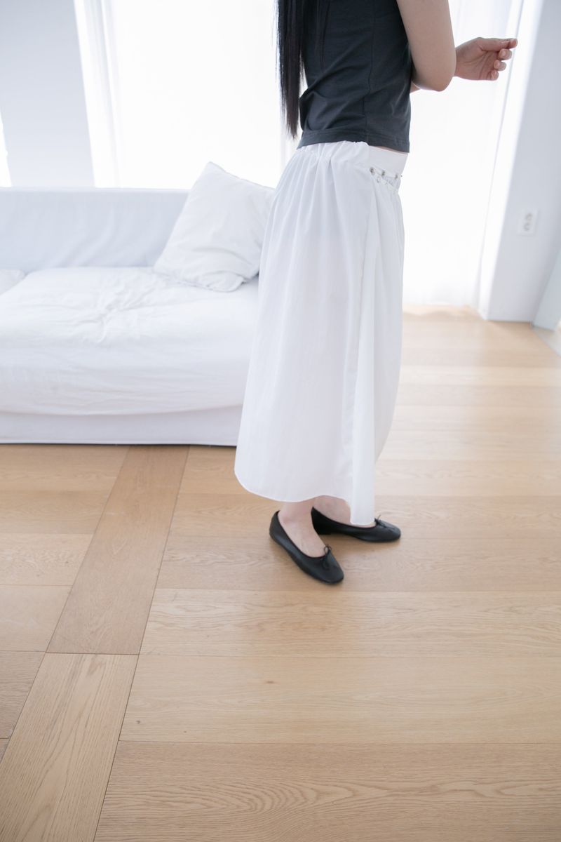 layered snap button skirt(2colors)