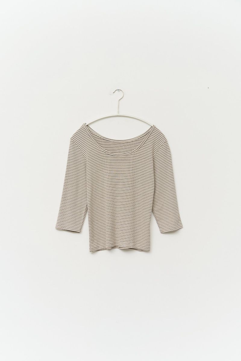 (W) Ash Striped Top