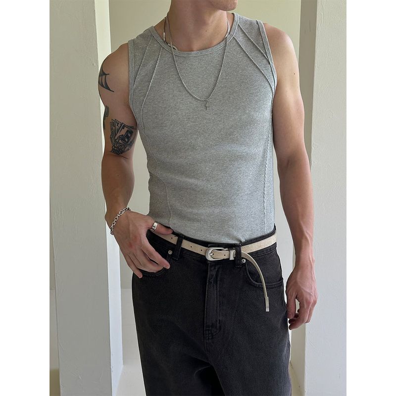 LAURANT（ロラン）の「[MUSCLEFIT] Slit curve sleeveless (3color)（Tops）」