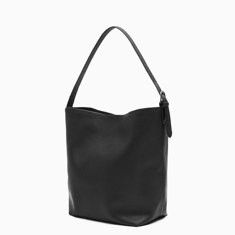 Belted Leahter Soulder Bag_Black
