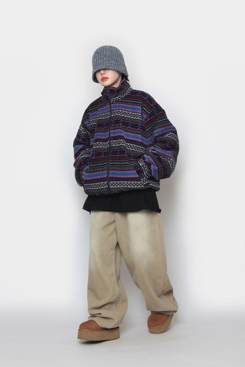 Elle Pattern Fleece Jacket