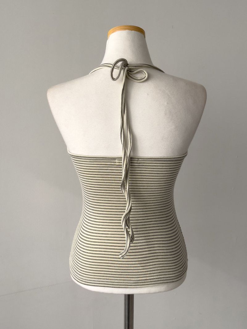 Lollipop Stripe Halter Neck Sleeveless